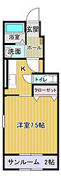 プリマヴェーラ'13 1Kの間取図画像