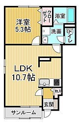 ポルト・ボヌールK II 1LDKの間取図画像