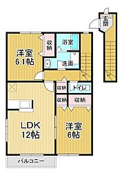 ラッフィナートエスパシオA 2LDKの間取図画像