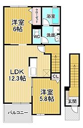 プルミエ1 2LDKの間取図画像
