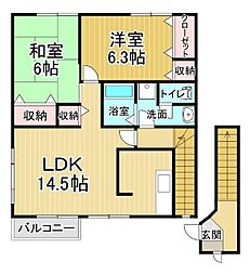 シーサイドパークA 2LDKの間取図画像