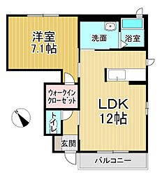 シャーメゾンイストピアA 1LDKの間取図画像