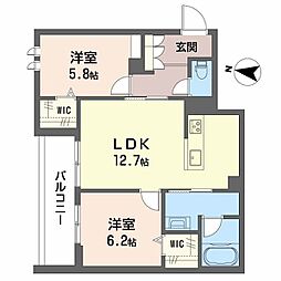 シャーメゾン ル リアン 2LDKの間取図画像