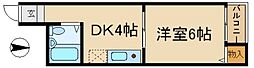 MOX諏訪 1Kの間取図画像
