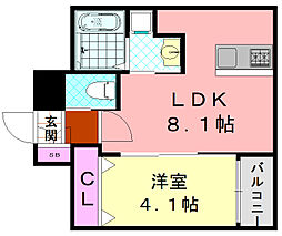 H-maison衣摺III 1LDKの間取図画像