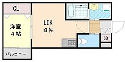 H-maison衣摺II 1LDKの間取図画像