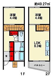 fluke s-terrace 2LDKの間取図画像