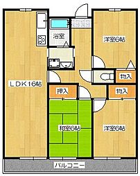 大産春日マンション 3LDKの間取図画像
