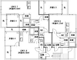 AYA RIVA 筑紫野4th 1LDKの間取図画像