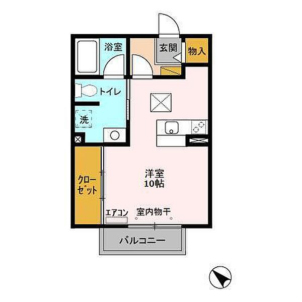 ガーデンヒルズ　Ｂ 102｜千葉県袖ケ浦市久保田１丁目(賃貸アパート1R・1階・29.25㎡)の写真 その2