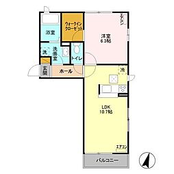 レナフォート　Ａ 101 1階1LDKの間取り
