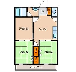 パール青葉台 3DKの間取図画像