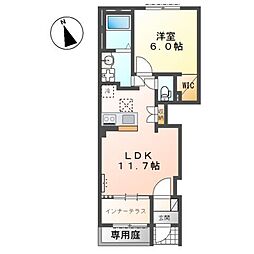 (仮称)市原市青柳新築アパート(米本運送有限会社)様 1LDKの間取図画像