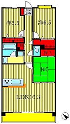 レジディア東松戸 3LDKの間取図画像