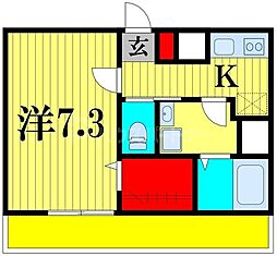 松戸市稔台1丁目マンション 1Kの間取図画像