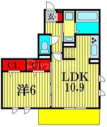 FERROPINO 1LDKの間取図画像