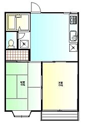 ピュアクレスト 2DKの間取図画像
