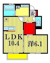 エスペランサ2 1LDKの間取図画像