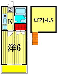 パルーム栗山No.1 1Kの間取図画像