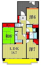 レーベンハイム東松戸カーサ・コンプレアンノ 3LDKの間取図画像