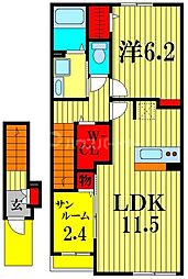 レジーナガーデン 1LDKの間取図画像