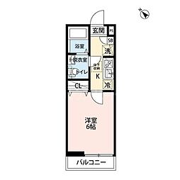 エクセラン上本郷II 1Kの間取図画像