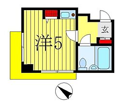 ベルトピア松戸第7 ワンルームの間取図画像