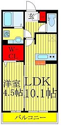 コンフォールドミール北松戸 1LDKの間取図画像