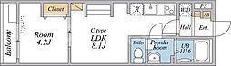 リブリ・スカイブルー 1LDKの間取図画像