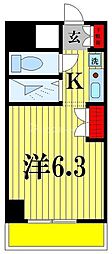 グランヒル松戸 1Kの間取図画像