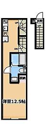 春風と窓辺のカプチーノ(cappuccino) 1Kの間取図画像