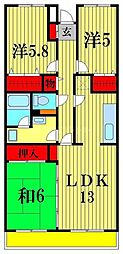 イーストパーク胡録台 3LDKの間取図画像