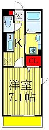コンフォールドミール北松戸 1Kの間取図画像