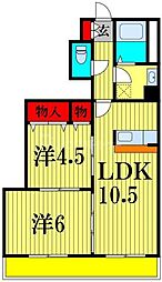 泉第6ビル 2LDKの間取図画像