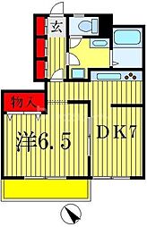 グレートメゾン土屋 1DKの間取図画像