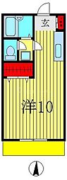 パークハイツ陣屋前 ワンルームの間取図画像