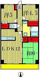 グランディス新八柱 3LDKの間取図画像