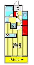 カーサウィッシュ ワンルームの間取図画像