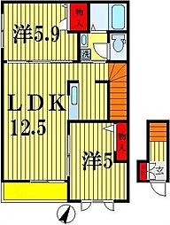 ガーデンコート富士見台 2LDKの間取図画像