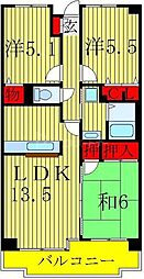 ヴァンドーム松戸弐番館 3LDKの間取図画像