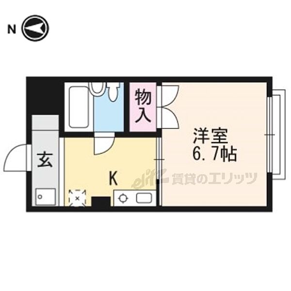 ＳＫＢマンション 403｜京都府京都市右京区西京極西池田町(賃貸マンション1K・4階・18.00㎡)の写真 その2