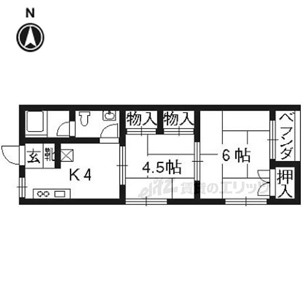 ハイツ　サン・モア 406｜京都府京都市西京区松室中溝町(賃貸マンション2K・4階・34.00㎡)の写真 その2