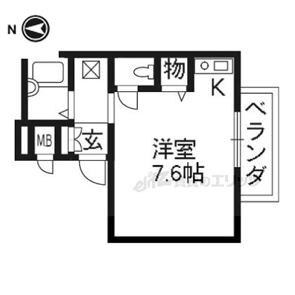 京都府京都市西京区川島有栖川町(賃貸マンション1R・3階・21.00㎡)の写真 その2