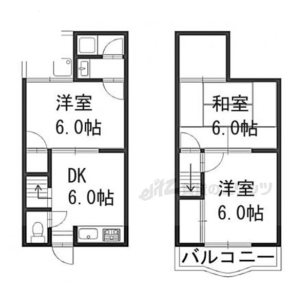 樫原グリーンハイツ ｜京都府京都市西京区樫原庭井(賃貸アパート3DK・1階・43.95㎡)の写真 その2