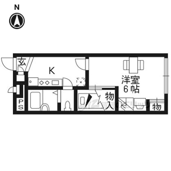 京都府京都市右京区梅津罧原町(賃貸アパート1K・1階・19.87㎡)の写真 その2