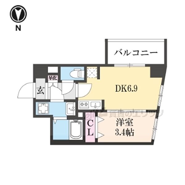 ファステート京都東寺グラン ｜京都府京都市南区西九条唐戸町(賃貸マンション1DK・3階・28.34㎡)の写真 その2