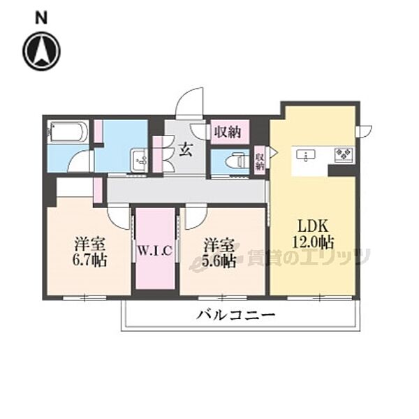 京都府京都市中京区壬生淵田町(賃貸マンション2LDK・1階・65.40㎡)の写真 その2