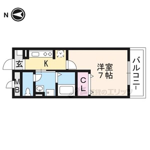 京都府京都市右京区嵯峨中又町(賃貸マンション1K・2階・25.28㎡)の写真 その2