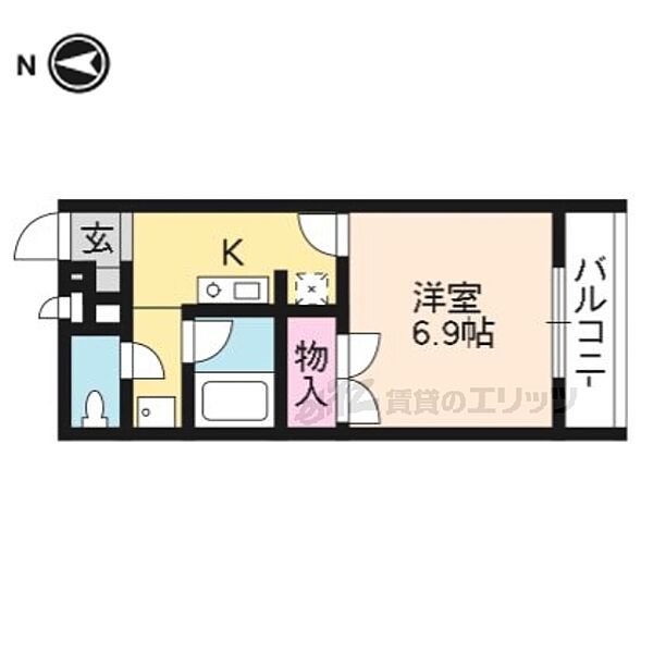 京都府京都市中京区西ノ京北小路町(賃貸アパート1K・2階・23.18㎡)の写真 その2