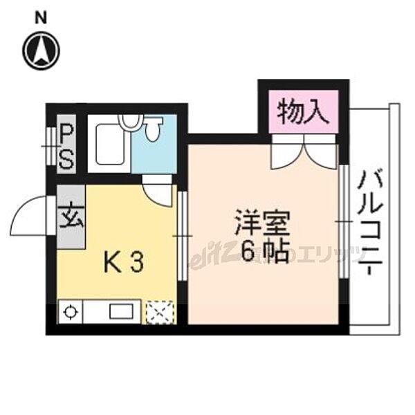 パティオ篠 422｜京都府京都市右京区西院月双町(賃貸マンション1K・4階・18.70㎡)の写真 その2